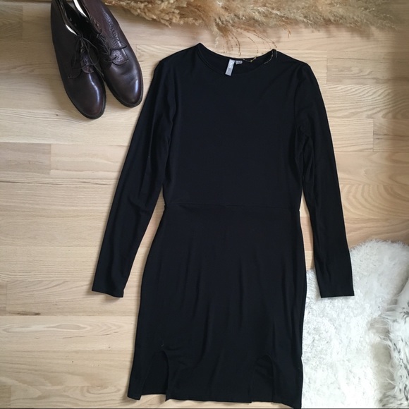 ASOS Long Sleeve Bodycon Dress With Curved Splits - Picture 3 of 10